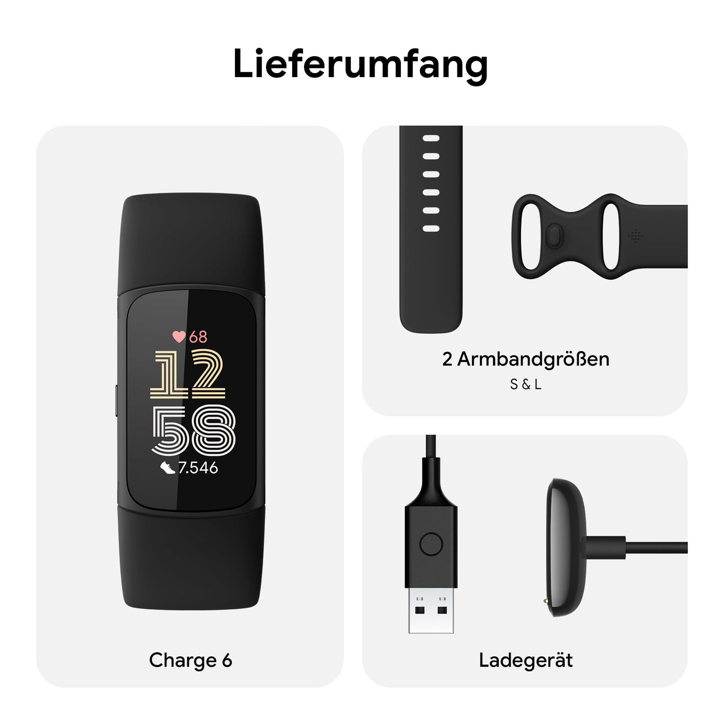 Fitbit Charge 6 – Aktivitätstracker, 6 Monate Premium, 7 Tage Akku, Schwarz
